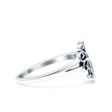 Tree Oxidized Band Solid 925 Sterling Silver Thumb Ring (12mm)